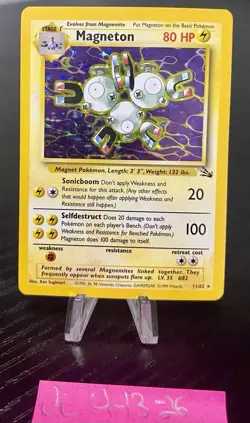 Magneton Holo Rare 11/62 1999 Pokemon Fossil English WOTC LP - Image 1