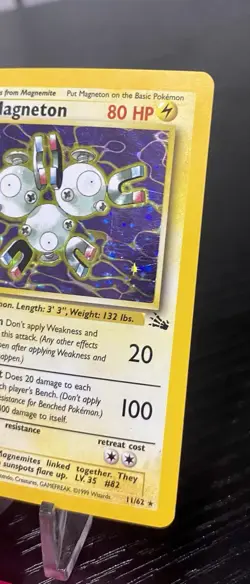 Magneton Holo Rare 11/62 1999 Pokemon Fossil English WOTC LP - Image 2