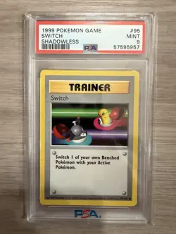 1999 Pokemon Shadowless Switch PSA 9 Mint #95 Base Set - Image 1