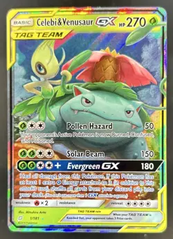 2019 Pokemon SM Team Up Celebi Venusaur Holo #1/181 - Image 1