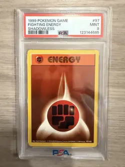 1999 Pokemon Shadowless Fighting Energy PSA 9 Mint #97 Base Set - Image 1