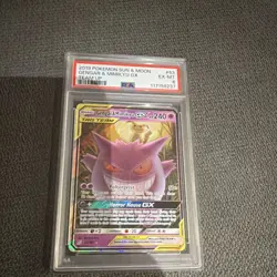 Pokemon Gengar & Mimikyu GX 53/181 Sm-Team Up Holo Ultra Rare PSA 6 2019 - Image 1