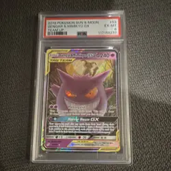 Pokemon Gengar & Mimikyu GX 53/181 Sm-Team Up Holo Ultra Rare PSA 6 2019 - Image 2
