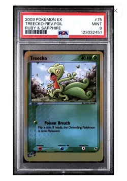 PSA 9 MINT Treecko Ruby & Sapphire Reverse Holo Pokemon Card #75/109 - Image 1