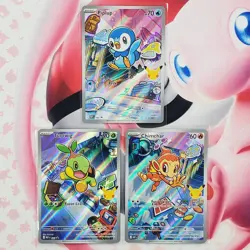 Piplup 042 + Chimchar 041 + Turtwig 040 - First Partner Pokemon Cards - #L443 - Image 1