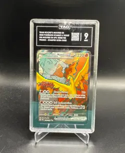 Pokemon TCG Team Rockets Moltres EX Destined Rivals 208/182 Stamp TAG 9 - Image 1