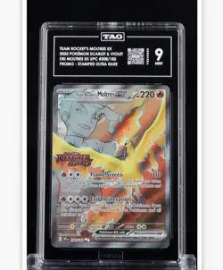Pokemon TCG Team Rockets Moltres EX Destined Rivals 208/182 Stamp TAG 9 - Image 2