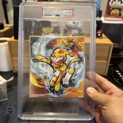 Pokemon Bandai Shikishi Art No. 4- Infernape - Gold Foil - PSA 10 - Image 1