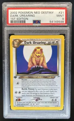 2002 Pokemon Neo Destiny 1st Edition Dark Ursaring #21/105 PSA 9 - Image 1