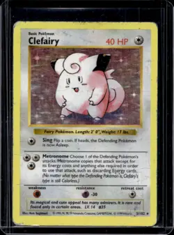 1999 Pokemon Shadowless Clefairy Holo #5/102 - Image 1