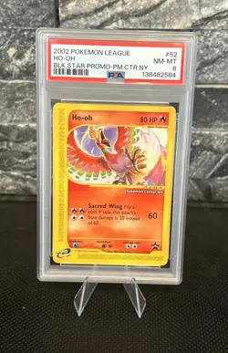 PSA 8 2002 HO-OH Pokemon League Black Star Pokemon Center NY Promo (2002) - Image 1