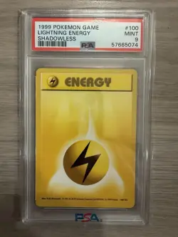 1999 Pokemon Shadowless Lightening Energy PSA 9 Mint #100 Base Set - Image 1