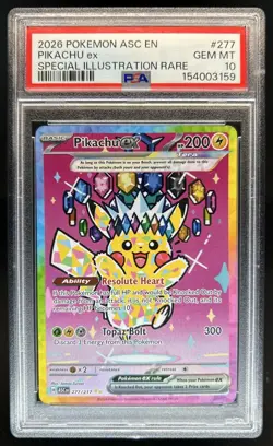 2026 Pokemon Pikachu ex Special Illustration Rare #277/217 PSA 10 - Image 1