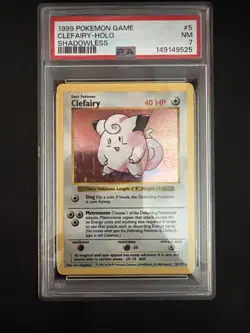 Shadowless Clefairy PSA 7 Pokemon Base Set Holo Rare - Image 1