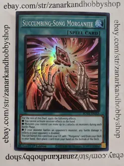 Yugioh Succumbing-Song Morganite Super Rare Rage of the Abyss ROTA-EN065 NM - Image 1