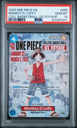 2026 ONE PIECE PROMOS ONE PIECE COLLEGE BK: US VOYAGE MONKEY D. LUFFY PSA 10 - Image 1