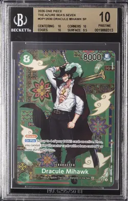 2026 ONE PIECE THE AZURE SEA'S SEVEN #OP12030 DRACULE MIHAWK SP BGS 10 - Image 1