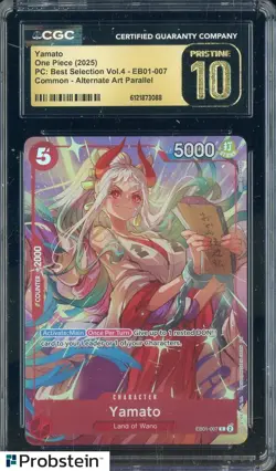 2025 One Piece PC Best Selection Vol.4 #EB01-007 Yamato Parallel CGC 10 PRISTINE - Image 1