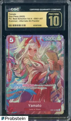 2025 One Piece PC Best Selection Vol.4 #EB01-007 Yamato Parallel CGC 10 PRISTINE - Image 1
