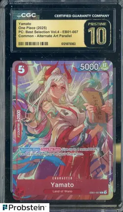 2025 One Piece PC Best Selection Vol.4 #EB01-007 Yamato Parallel CGC 10 PRISTINE - Image 1