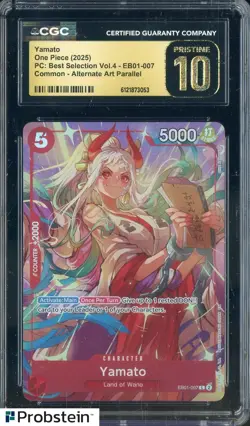 2025 One Piece PC Best Selection Vol.4 #EB01-007 Yamato Parallel CGC 10 PRISTINE - Image 1