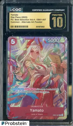 2025 One Piece PC Best Selection Vol.4 #EB01-007 Yamato Parallel CGC 10 PRISTINE - Image 1