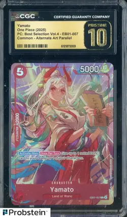 2025 One Piece PC Best Selection Vol.4 #EB01-007 Yamato Parallel CGC 10 PRISTINE - Image 1