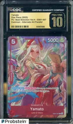 2025 One Piece PC Best Selection Vol.4 #EB01-007 Yamato Parallel CGC 10 PRISTINE - Image 1