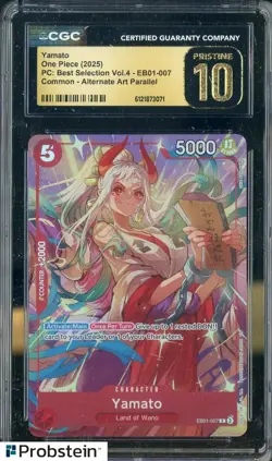 2025 One Piece PC Best Selection Vol.4 #EB01-007 Yamato Parallel CGC 10 PRISTINE - Image 1