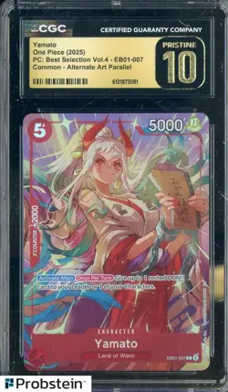 2025 One Piece PC Best Selection Vol.4 #EB01-007 Yamato Parallel CGC 10 PRISTINE - Image 1