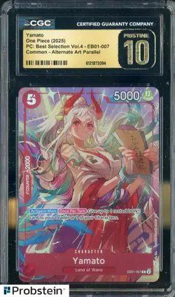 2025 One Piece PC Best Selection Vol.4 #EB01-007 Yamato Parallel CGC 10 PRISTINE - Image 1