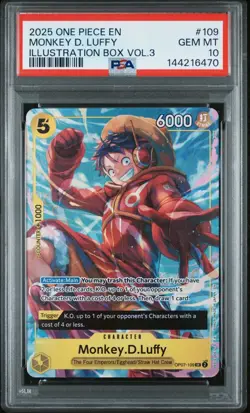 2025 One Piece En Monkey D Luffy Illustration Box Volume 3 #109 PSA 10 Gem - Image 1