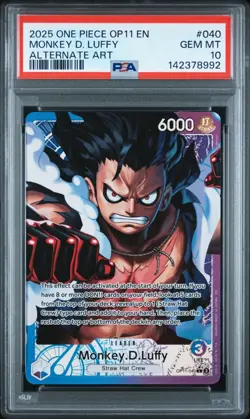 2025 One Piece OP11 En Monkey D Luffy Alternate Art #040 PSA 10 Gem Mint - Image 1