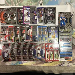 35 Card NFL QB Lot. Brady, Mahomes, Burrow, Allen, Jackson. Optic, Prizm, Select - Image 1