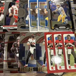 35 Card NFL QB Lot. Brady, Mahomes, Burrow, Allen, Jackson. Optic, Prizm, Select - Image 3