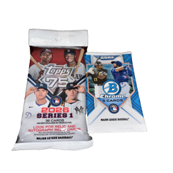 2026 Topps Series 1 Baseball 36 Card Fat Pack &2021 Bowman Chrome 5 Card Pack- - Image 1