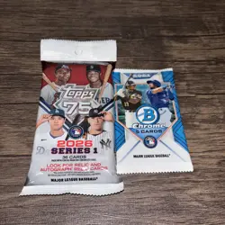 2026 Topps Series 1 Baseball 36 Card Fat Pack &2021 Bowman Chrome 5 Card Pack- - Image 3