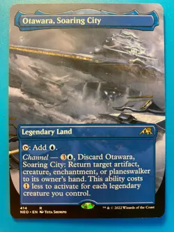 MTG 1x BORDERLESS Otawara, Soaring City # 414 Kamigawa: Neon Dynasty Magic x1 NM - Image 1