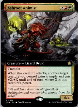 Ashroot Animist (Extended Art) Foundations MTG NM - Image 1