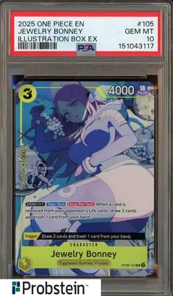 2025 One Piece EN Illustration Box EX #105 Jewelry Bonney PSA 10 GEM MINT - Image 1