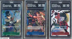 Lot of (3) One Piece 3rd Anniversary Winner Promo SET TAG 10 LUFFY ACE SABO - Image 1