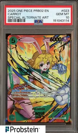 2025 One Piece PRB02 EN #023 Carrot Special Alternate Art PSA 10 GEM MINT - Image 1