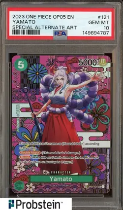 2023 One Piece OP05 EN #121 Yamato Special Alternate Art PSA 10 GEM MINT - Image 1