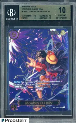 2025 One Piece Carrying on His Will #OP09119 Monkey D. Luffy SP BGS 10 PRISTINE - Image 1