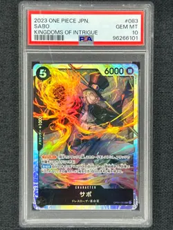 2023 One Piece TCG Japanese Kingdoms Of Intrigue OP04-083 SR Sabo PSA 10 - Image 1