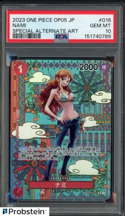2023 One Piece OP05 Japanese #016 Nami Special Alternate Art PSA 10 GEM MINT - Image 1