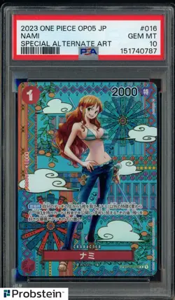 2023 One Piece OP05 Japanese #016 Nami Special Alternate Art PSA 10 GEM MINT - Image 1