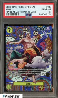 2023 One Piece OP05- #100 Enel Special Alternate Art PSA 10 GEM MINT - Image 1