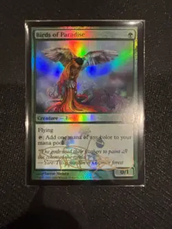 MTG Birds of Paradise M11 Promo Foil Card- SIGNED/AUTO- NM- MTG - Image 1