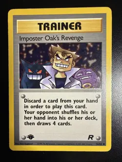 Imposter Oak’s Revenge Uncommon 1st Edition Team Rocket Pokemon Card - Image 1